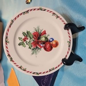 Gien France Porcelain Dessert Plate & Stand